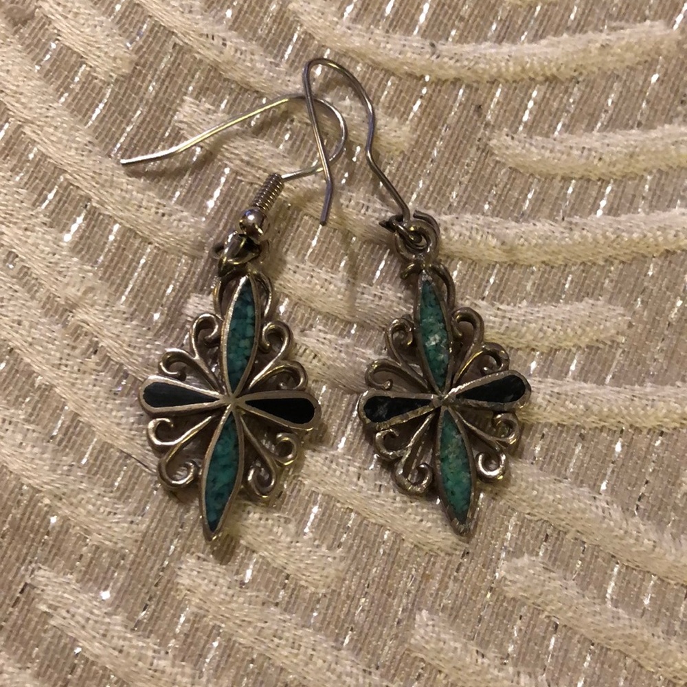 Silver turquoise earrings
